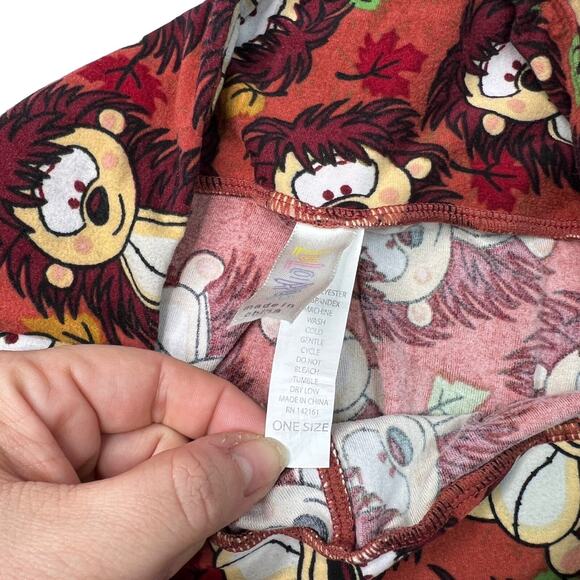 LuLaRoe Hedgehog Leaves Fall Leggings Brown Unicorn Print Womens OS One Size - Picture 8 of 8